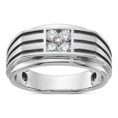 Men's 14K White Gold 1/3 ct tw Lab-Grown Diamond Ring