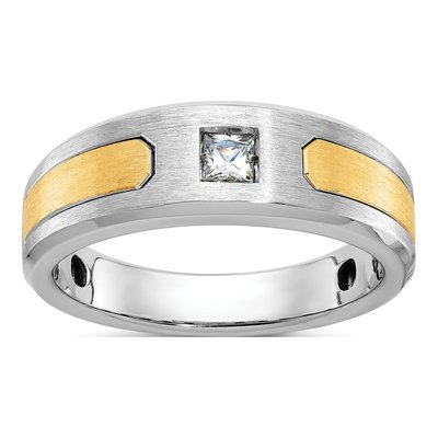 Men's 14K Two-Tone Gold Diamond Ring Mounting
