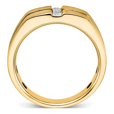 Men's 10K Yellow Gold 3-Stone Diamond Ring Mounting – view 2