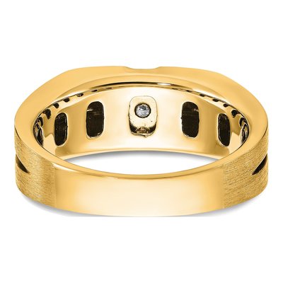 Men's 10K Yellow Gold 3-Stone Diamond Ring Mounting – view 5