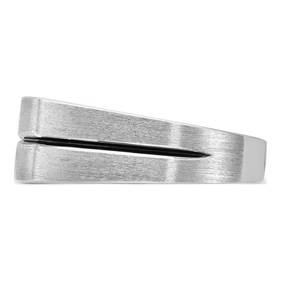Men's 14K White Gold Grooved 3-Stone Ring Mounting – view 6