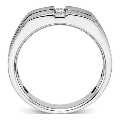 Men's 14K White Gold 1/5 ct tw Lab-Grown Diamond 3-Stone Ring – view 2