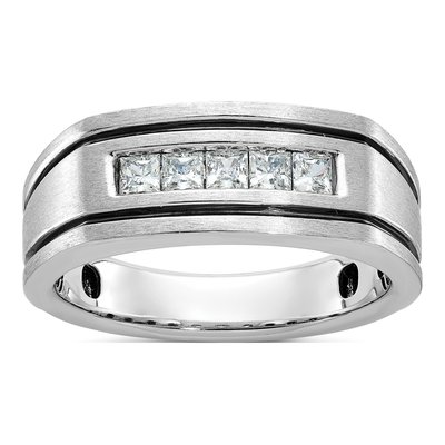 Men's 14K White Gold Diamond Ring Mounting