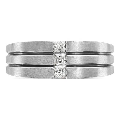 Men's 14K White Gold Diamond Ring Mounting – view 6