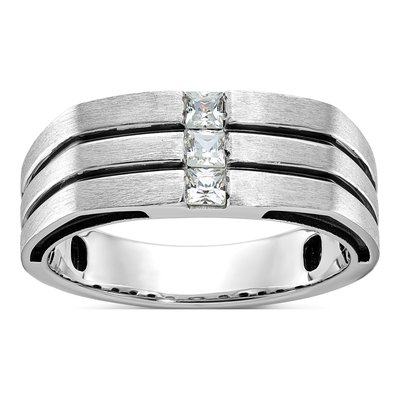 Men's 14K White Gold Diamond Ring Mounting