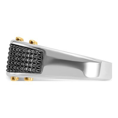 Men's 14K Two-Tone Gold 3-Stone Diamond Ring Mounting – view 5