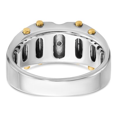 Men's 14K Two-Tone Gold 3-Stone Diamond Ring Mounting – view 7