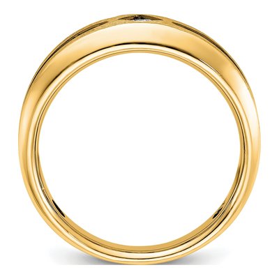 Men's 10K Yellow Gold Grooved Holds Square Round Ring Mounting – view 2