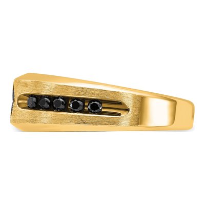 Men's 10K Yellow Gold Grooved Holds Square Round Ring Mounting – view 3