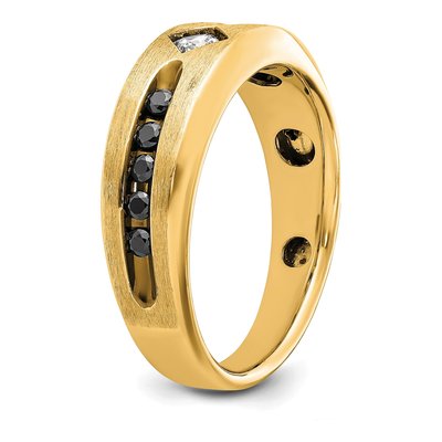Men's 10K Yellow Gold Grooved Holds Square Round Ring Mounting – view 6