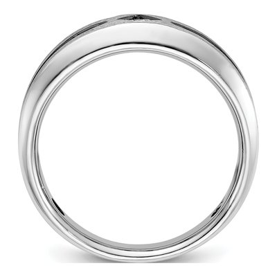 Men's 14K White Gold Grooved Square Center Ring Mounting – view 3