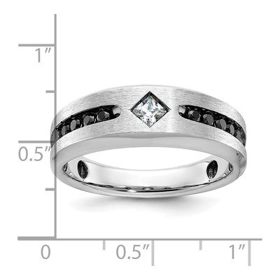Men's 14K White Gold Grooved Square Center Ring Mounting – view 4