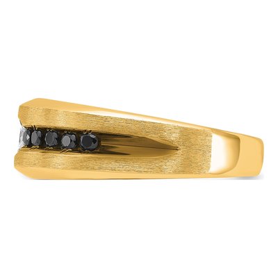 Men's 10K Yellow Gold Holds Square Round Ring Mounting – view 3