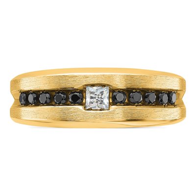 Men's 10K Yellow Gold Holds Square Round Ring Mounting – view 4