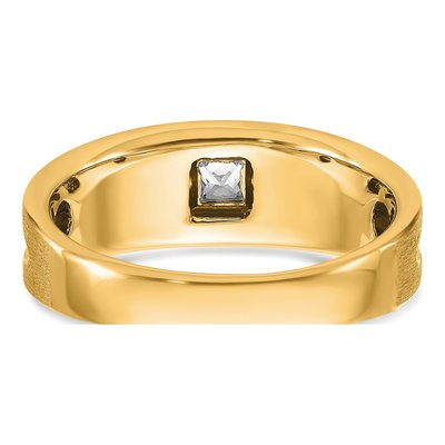 Men's 10K Yellow Gold Holds Square Round Ring Mounting – view 5