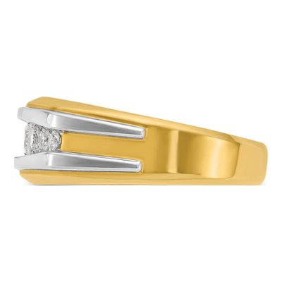 Men's 14K Yellow Gold 7-Stone Diamond Ring Mounting – view 3
