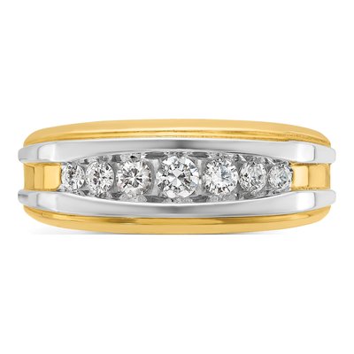 Men's 14K Yellow Gold 7-Stone Diamond Ring Mounting – view 4