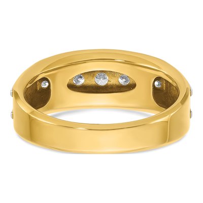 Men's 14K Yellow Gold 7-Stone Diamond Ring Mounting – view 5