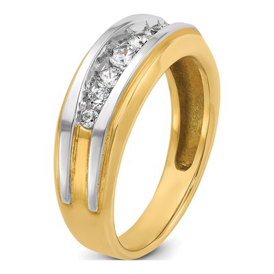 Men's 14K Yellow Gold 7-Stone Diamond Ring Mounting – view 6