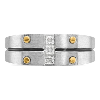 Men's 14K Two-Tone Gold Diamond Ring Mounting – view 6