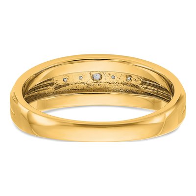 Men's 10K Yellow Gold 1/20 ct tw Diamond 5-Stone Ring – view 5