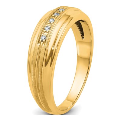 Men's 10K Yellow Gold 1/20 ct tw Diamond 5-Stone Ring – view 6