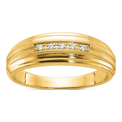 Men's 10K Yellow Gold 1/20 ct tw Diamond 5-Stone Ring