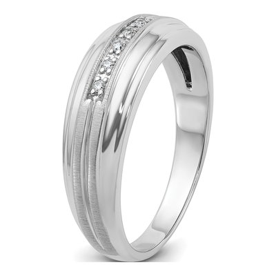 Men's 14K White Gold 1/20 ct tw Diamond 5-Stone Ring – view 8