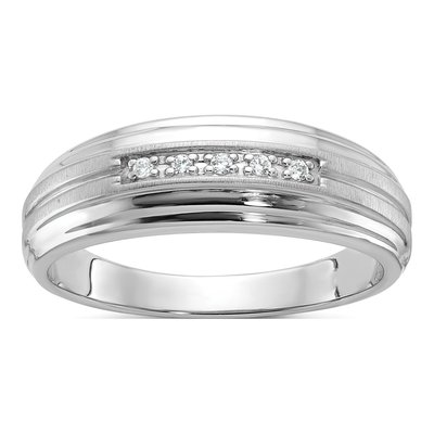 Men's 14K White Gold 1/20 ct tw Diamond 5-Stone Ring