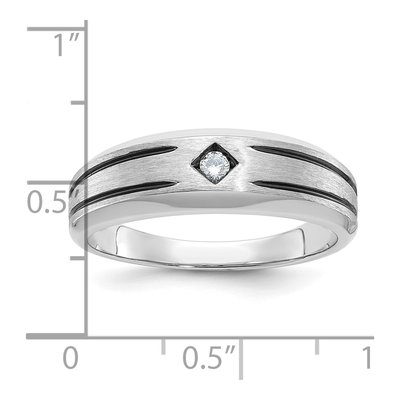 Men's 10K White Gold Black Diamond Ring Mounting – view 3