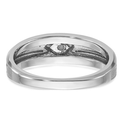 Men's 10K White Gold Black Diamond Ring Mounting – view 7