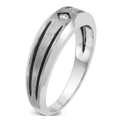 Men's 10K White Gold Black Diamond Ring Mounting – view 8