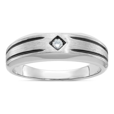 Men's 14K White Gold Diamond Ring Mounting