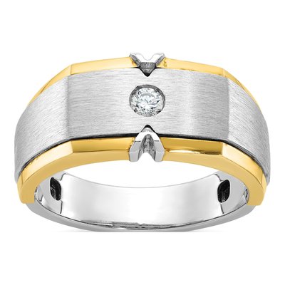 Men's 14K Two-Tone Gold Diamond Ring Mounting