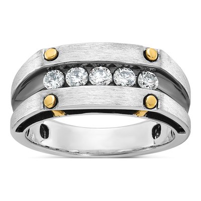 Men's 10K Two-Tone Gold 1/2 ct tw Diamond Ring