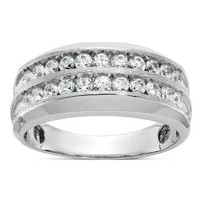Men's 14K White Gold Diamond Ring Mounting