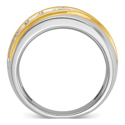 Men's 14K Two-Tone Gold 7-Stone Diamond Ring Mounting – view 2