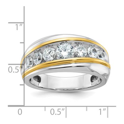 Men's 14K Two-Tone Gold 7-Stone Diamond Ring Mounting – view 3