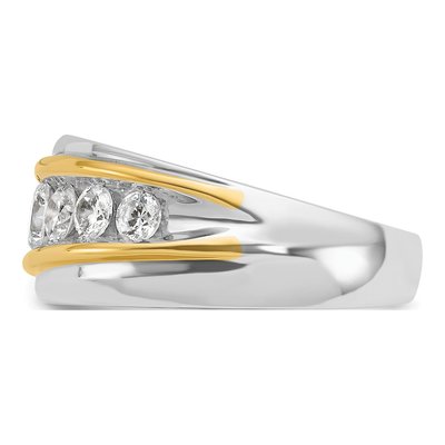 Men's 14K Two-Tone Gold 7-Stone Diamond Ring Mounting – view 5