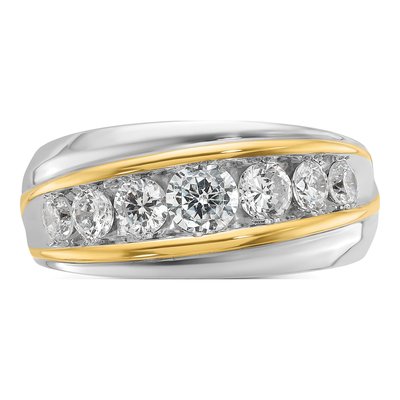Men's 14K Two-Tone Gold 7-Stone Diamond Ring Mounting – view 6