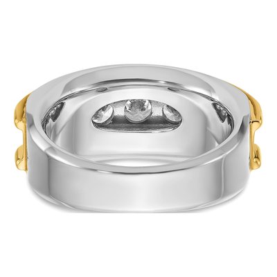 Men's 10K Two-Tone Gold 2 ct tw Diamond 7-Stone Ring – view 5