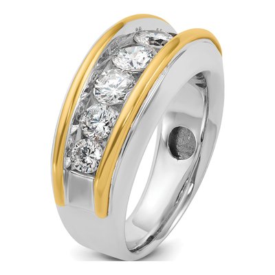 Men's 10K Two-Tone Gold 2 ct tw Diamond 7-Stone Ring – view 6