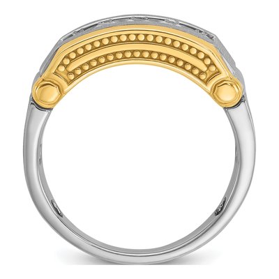 Men's 14K Two-Tone Gold Diamond 5-Stone Ring Mounting – view 2
