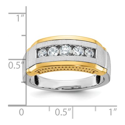 Men's 14K Two-Tone Gold Diamond 5-Stone Ring Mounting – view 3