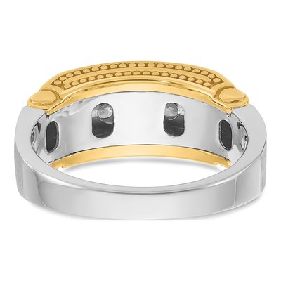 Men's 14K Two-Tone Gold Diamond 5-Stone Ring Mounting – view 7