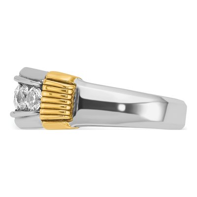 Men's 14K Two-Tone Gold Diamond 5-Stone Ring Mounting – view 5