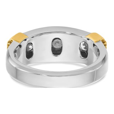 Men's 14K Two-Tone Gold Diamond 5-Stone Ring Mounting – view 7