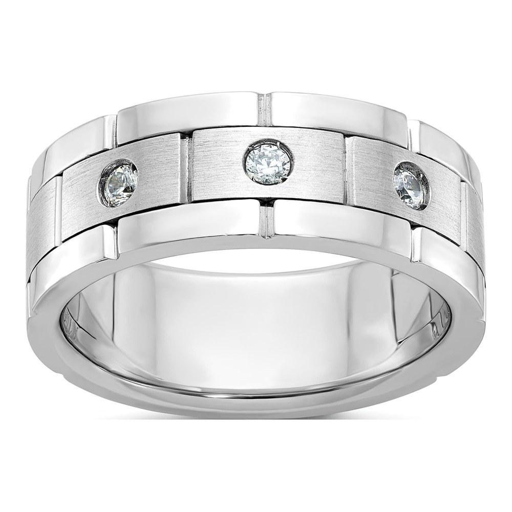 IB Goodman 14K White Gold Lab Grown Diamond Men's Ring