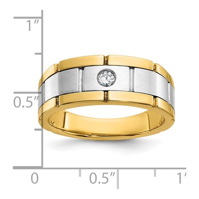 Men's 14K Two-Tone Gold Grooved Ring Mounting – view 3