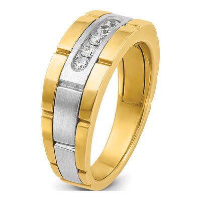 Men's 14K Two-Tone Gold 5-Stone Ring Mounting – view 8